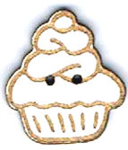 BI002 - Bouton  Cup cake chantilly