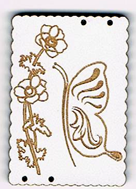 CG001 - Bouton décoratif rectangle papillon et coquelicot