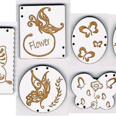 CG007B - Lot de 6 boutons papillon